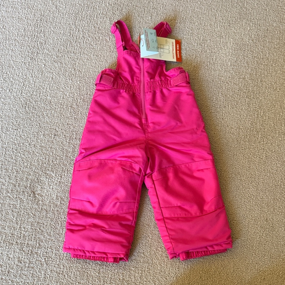 Toddler Pink Snow Bib Overalls